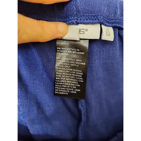 Chicos Travelers Pull On Pants Womens 1P US 8 Petite Blue Slinky Straight Leg - Picture 6 of 7